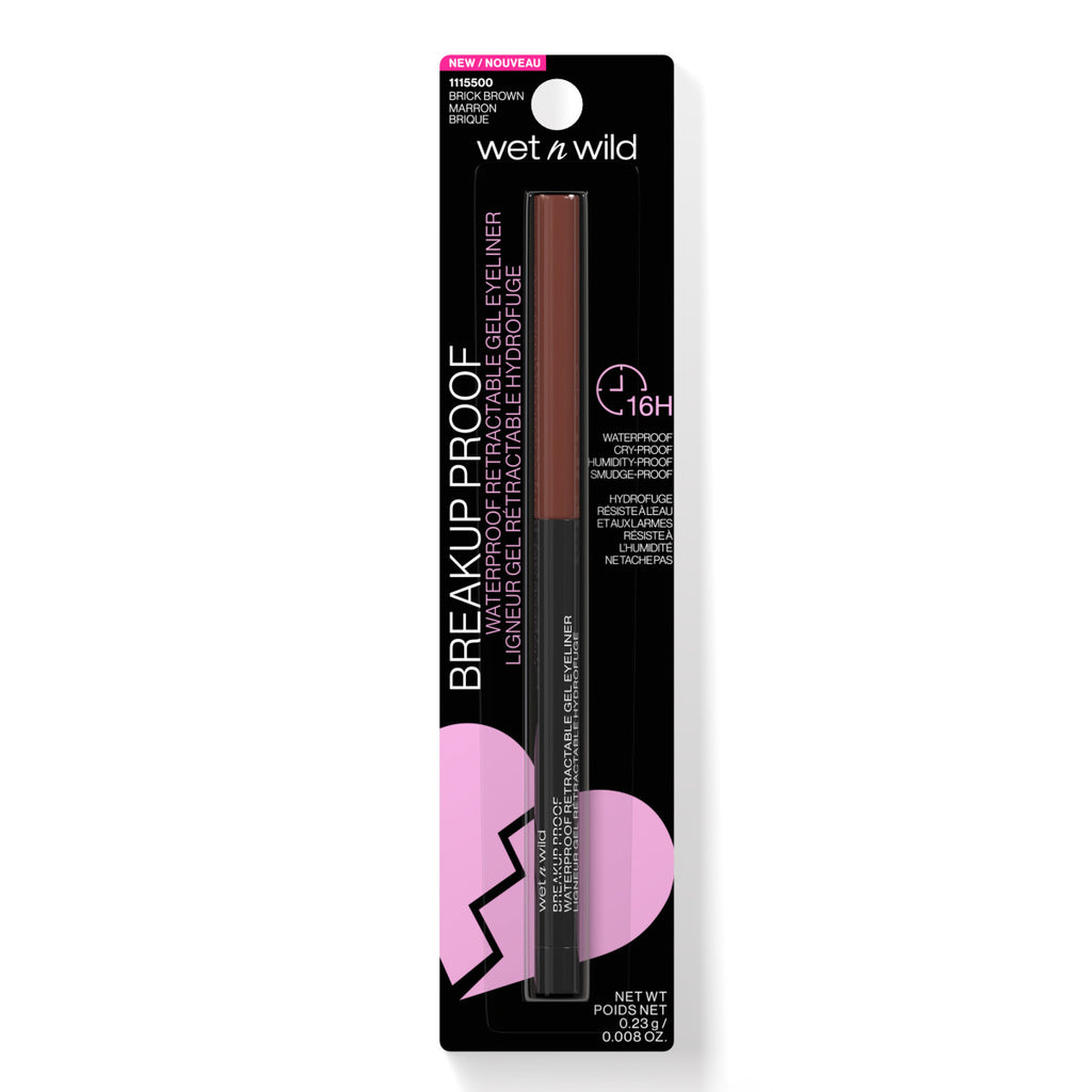 wet n wild | Breakup Proof Waterproof Retractable Gel Eyeliner- Brick Brown | Product front facing inside packaging