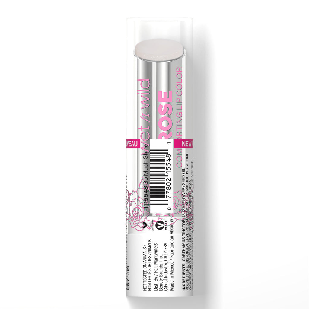 Wet n wild | Rose Comforting Lip Color- So Much Shine | Product back facing cap on, with no background