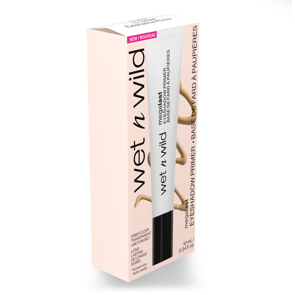 wet n wild | Megalast Eyeshadow Primer | Product angled inside packaging