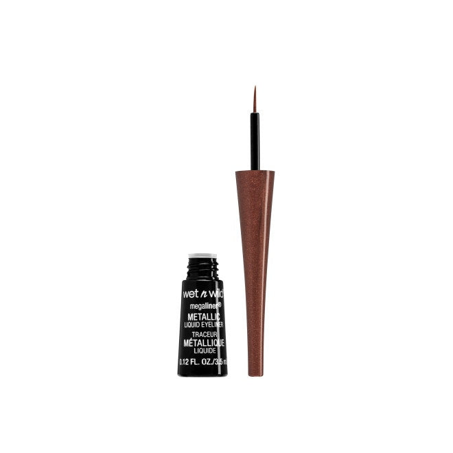 Wet n wild | MegaLiner Metallic Liquid Eyeliner-Metallic Brown | Product front facing cap off, with no background