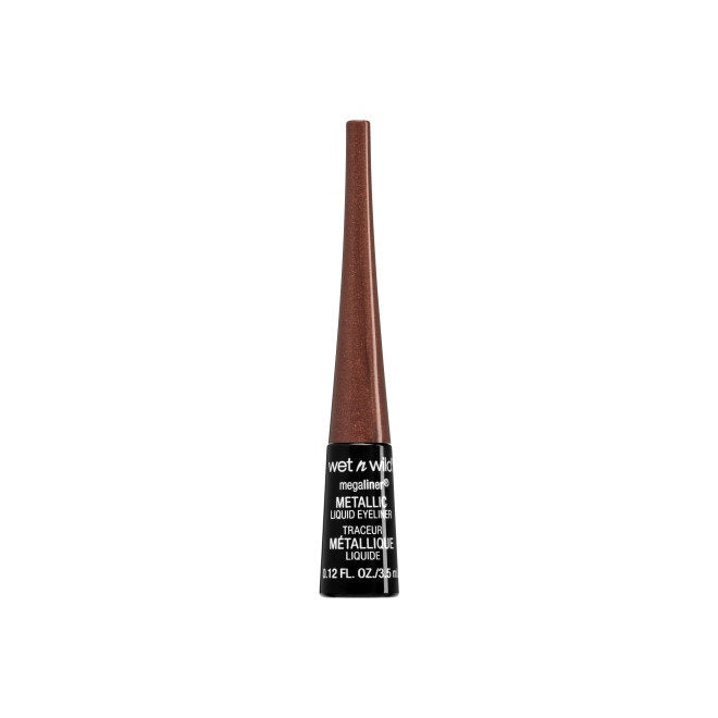 Wet n wild | MegaLiner Metallic Liquid Eyeliner-Metallic Brown | Product front facing cap on, with no background