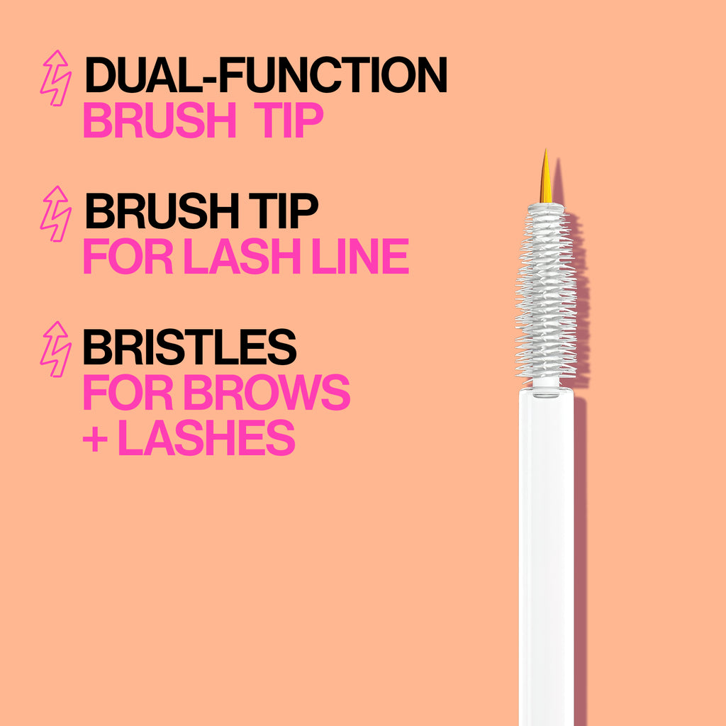 Wet n wild | Boost Me Up Brow &amp; Lash Serum | Product applicator, with product details background