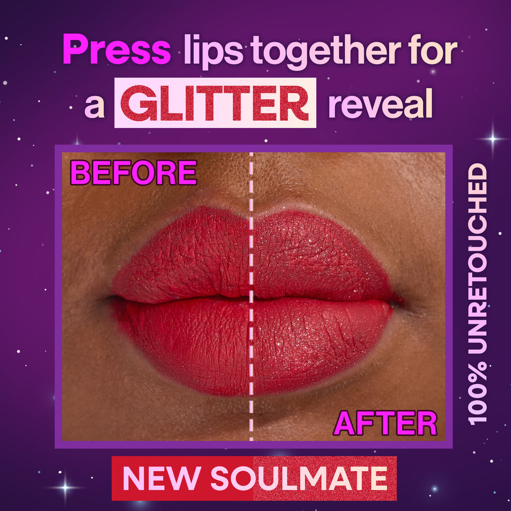 mega glitter liquid lipstick. Apply, let it dry, press lips together for the glitter reveal.
