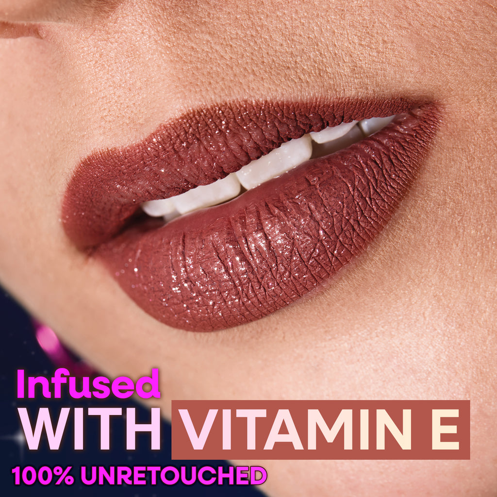 mega glitter liquid lipstick. Apply, let it dry, press lips together for the glitter reveal.