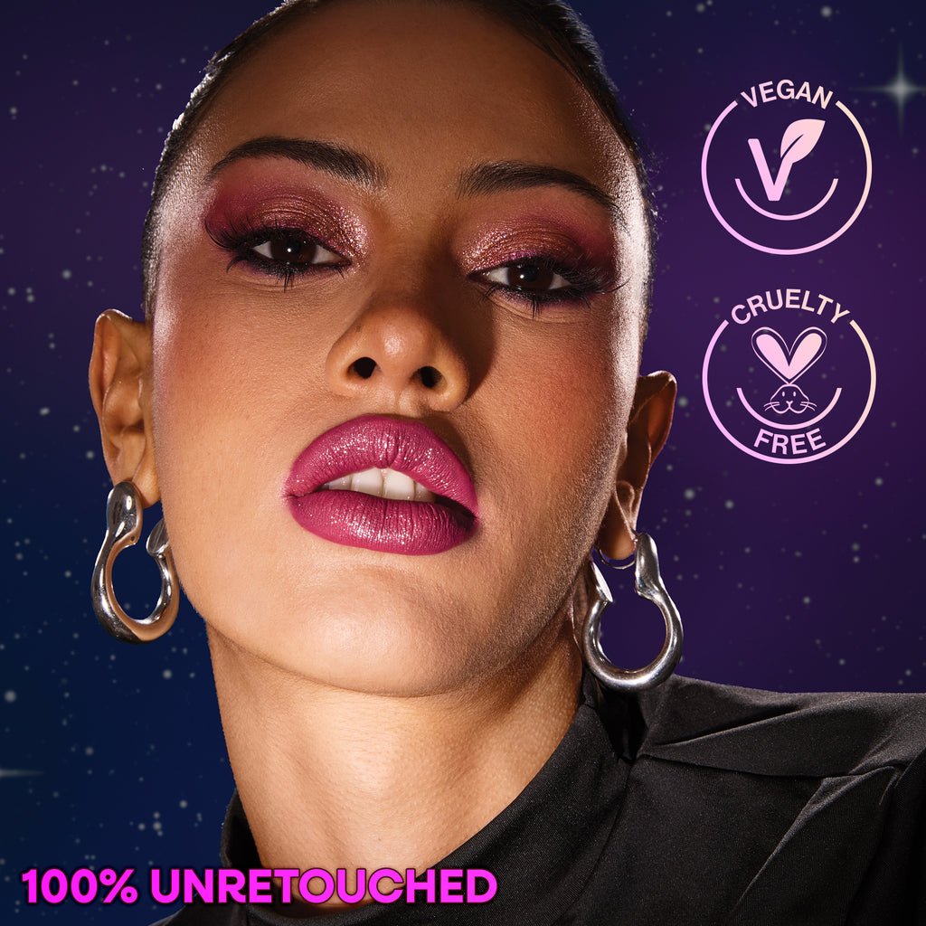 mega glitter liquid lipstick. Apply, let it dry, press lips together for the glitter reveal.