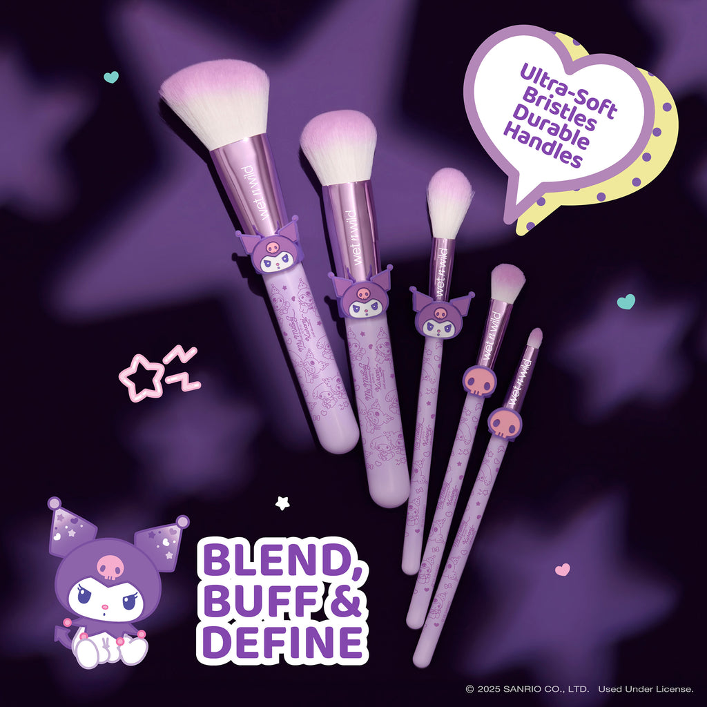5-PIECE MAKEUP BRUSH SET | KUROMI - wet n wild Beauty