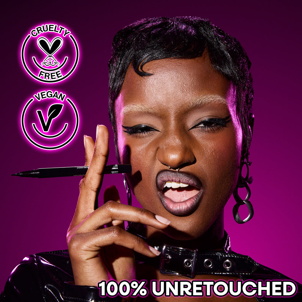 breakup proof angled liner for cry proof and fade proof eye looks