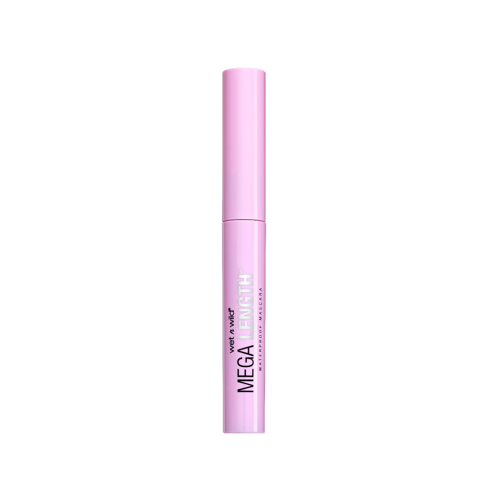 Wet n wild | MEGA LENGTH WATERPROOF MASCARA | Product front facing with cap on, with no background