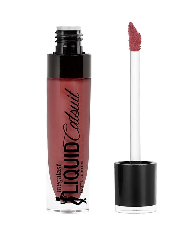 Wet n wild | MegaLast Liquid Catsuit Matte Lipstick -Give Me Mocha | Product front facing cap off, with no background