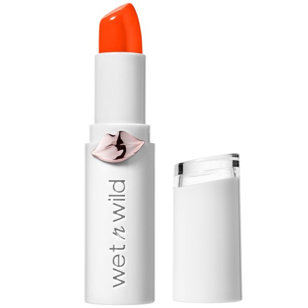 Wet n wild | Mega Last High-Shine Lip Color- Tanger-ring the Alarm | Product front facing cap off, with no background