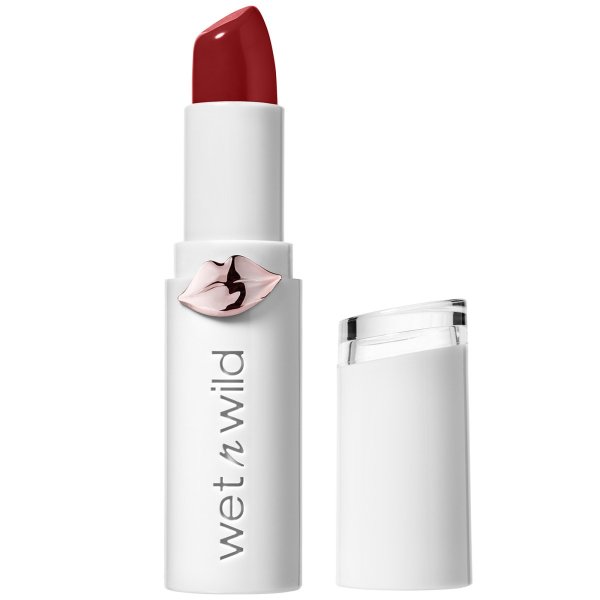 Wet n wild | Mega Last High-Shine Lip Color- Crimson Crime | Product front facing cap off, with no background