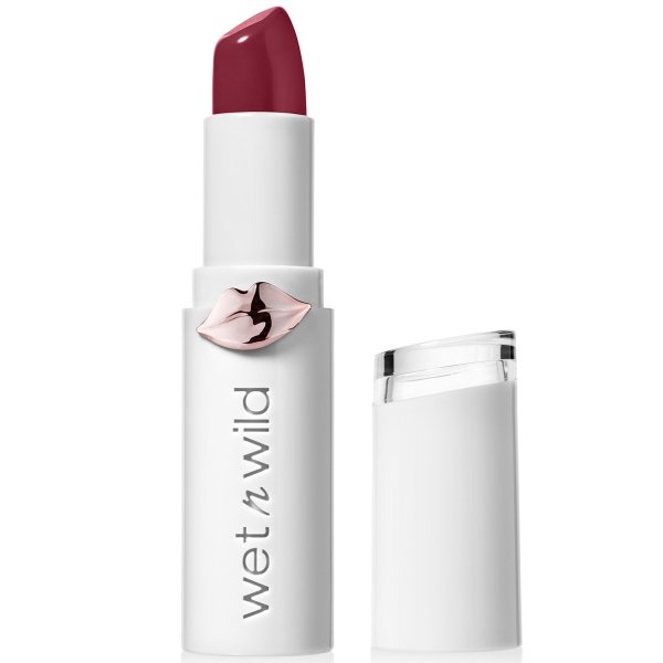 Wet n wild | Mega Last High-Shine Lip Color- Raining Rubies | Product front facing cap off, with no background