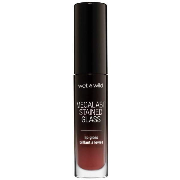 Mega Last Stained Glass Lip Gloss- Handle With Care - Product front facing with cap off on a white background