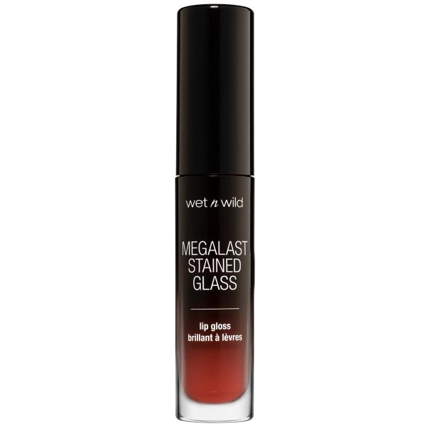 Mega Last Stained Glass Lip Gloss- Reflective Kisses - Product front facing with cap off on a white background