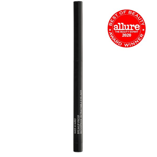 Mega Last Breakup-Proof Retractable Eyeliner- Blackest Black - Product front facing with cap off on a white background