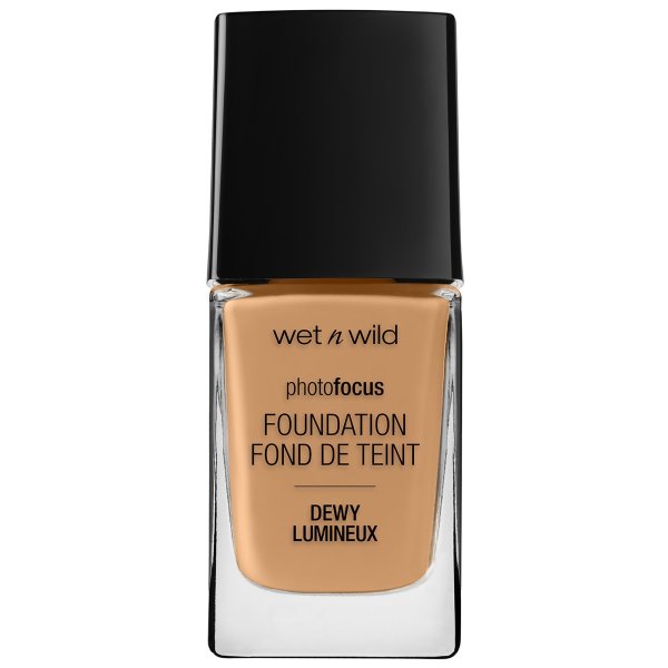 Photo Focus Dewy Foundation- Amber Beige - Product front facing with cap off on a white background