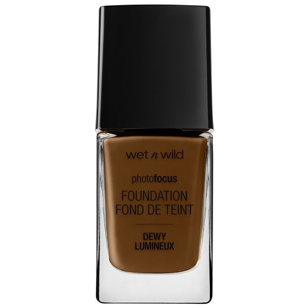 Photo Focus Dewy Foundation- Golden Almond - Product front facing with cap off on a white background