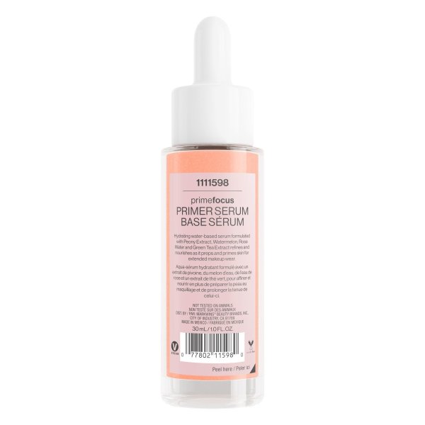 Wet n wild | Prime Focus Hydrating Primer Serum | Backside of product with no background