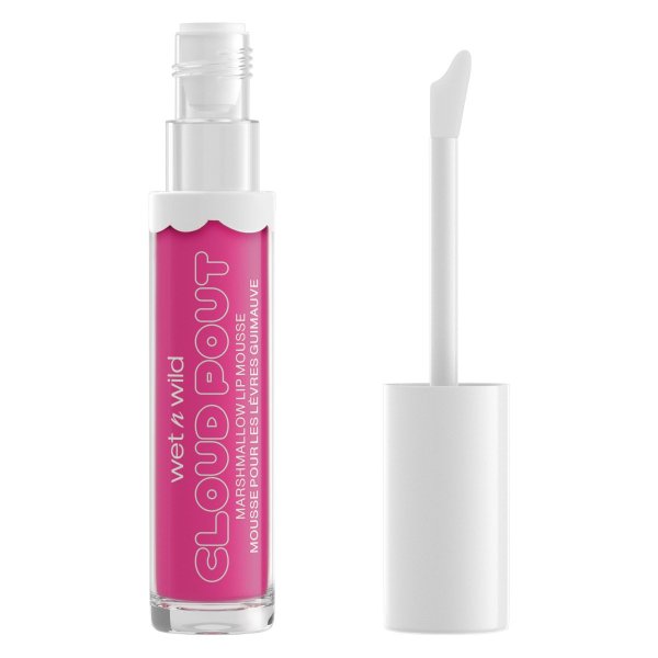 Wet n wild | Cloud Pout Marshmallow Lip Mousse- Candy Wasted | Product front facing cap off, with no background