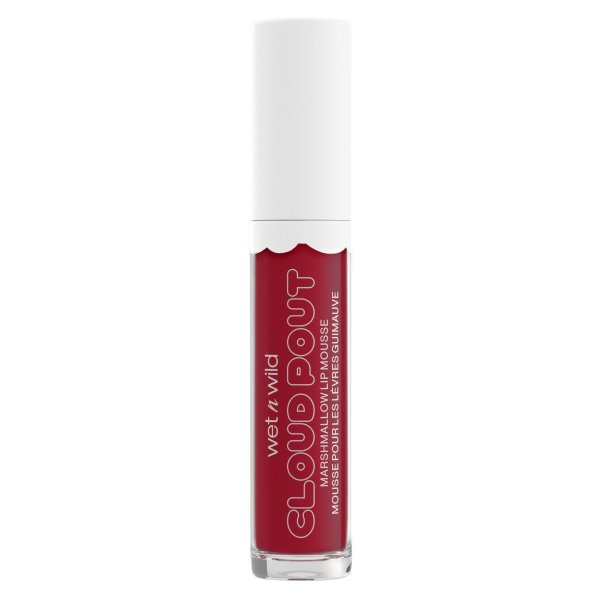 Wet n wild | Cloud Pout Marshmallow Lip Mousse- I'm On Cloud Wine | Product front facing cap on, with no background