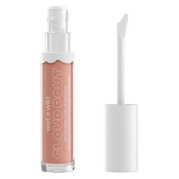 Wet n wild | Cloud Pout Marshmallow Lip Mousse- Fluffernutter | Product front facing cap off, with no background