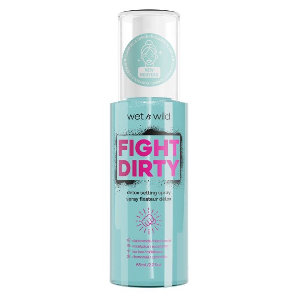 Wet n wild | Fight Dirty Detox Setting Spray | Product front facing lid closed, with no background