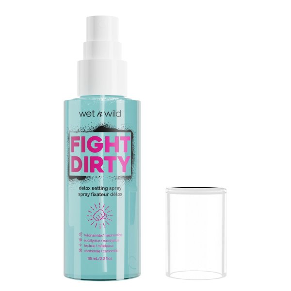 Wet n wild | Fight Dirty Detox Setting Spray | Product front facing cap off, with no background