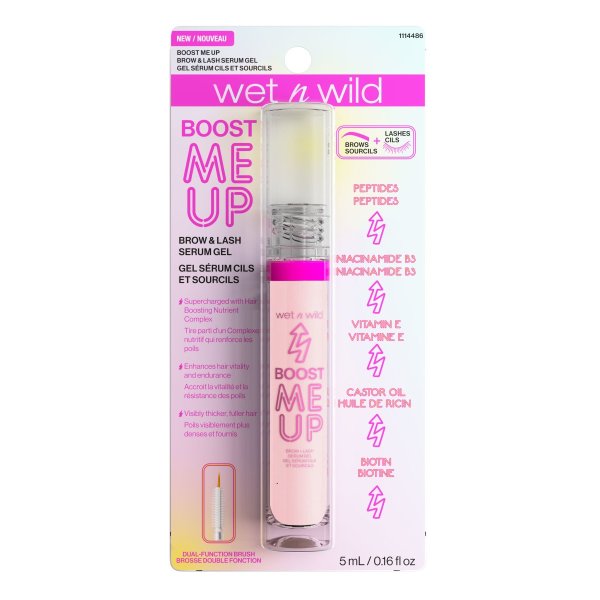 Wet n wild | Boost Me Up Brow & Lash Serum | Product front facing in packaging, with no background