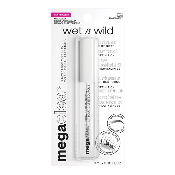 Wet n wild | MEGA CLEAR BROW & LASH MASCARA | Product in packaging, with no background