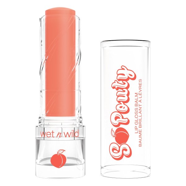 Wet n wild | Perfect Pout So Pouty Lip Gloss Balm-Peach Bum | Product front facing cap off, with no background