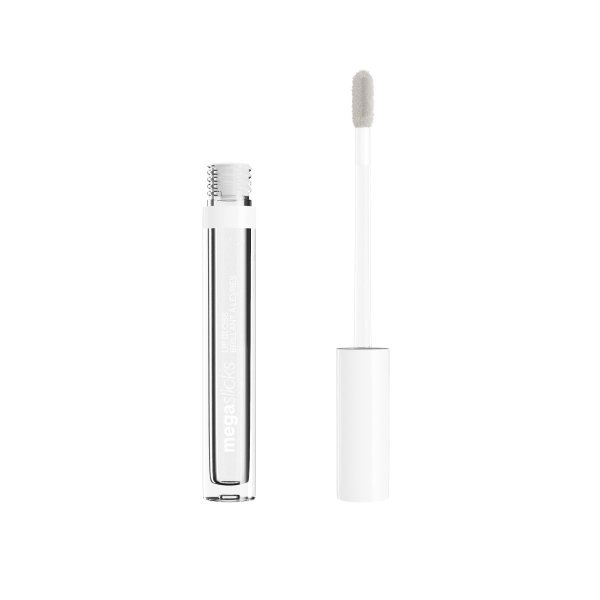 Wet n wild | MegaSlicks Lip Gloss-Crystal Clear | Product front facing cap off, with no background