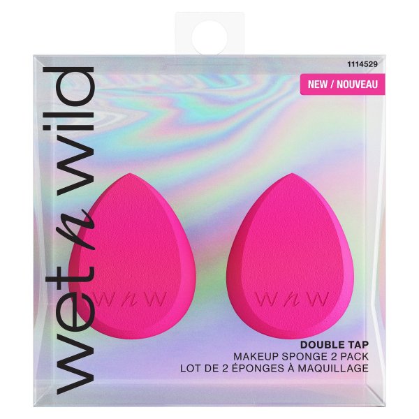 Wet n wild | Double Tap Makeup Sponge 2 Pack | Product front facing in packaging, with no background