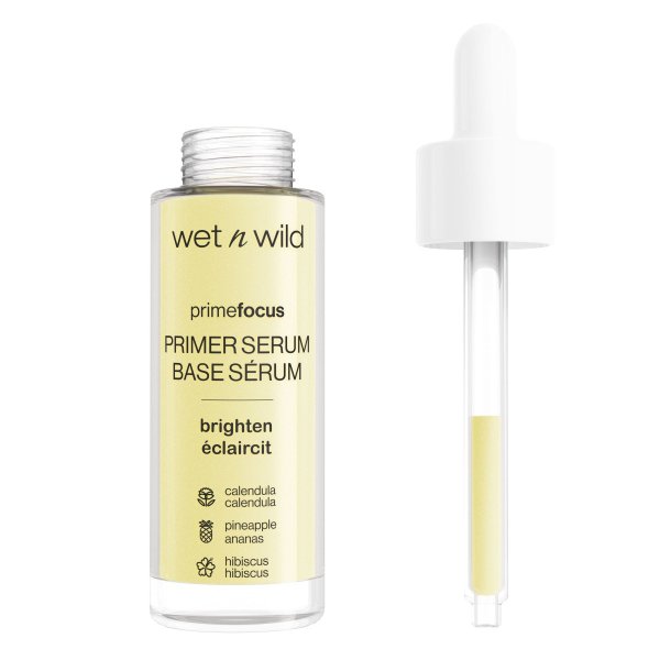Wet n wild | Prime Focus Brightening Primer Serum | Product front facing cap off, with no background