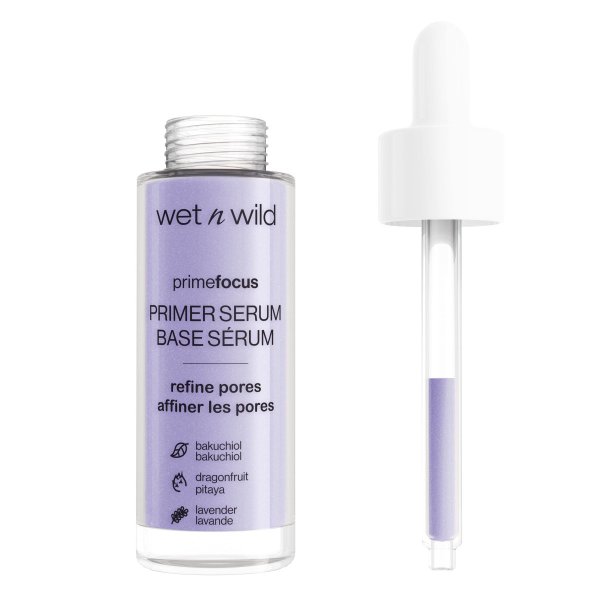 Wet n wild | Prime Focus Pore Minimizing Primer Serum | Product front facing cap off, with no background