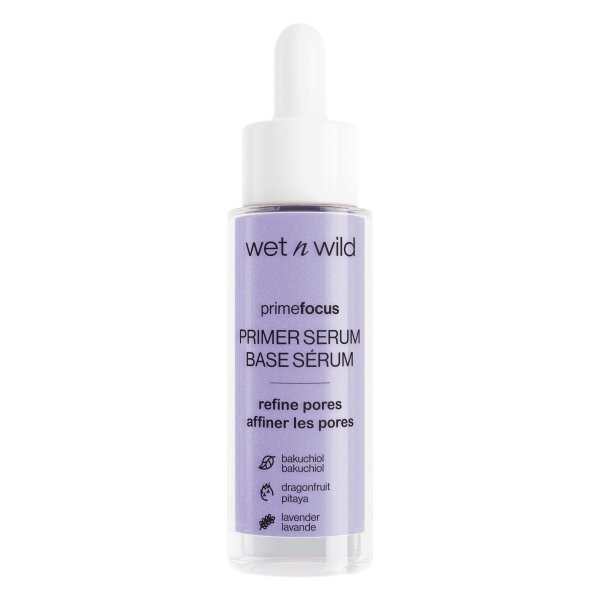 Wet n wild | Prime Focus Pore Minimizing Primer Serum | Product front facing lid closed, with no background