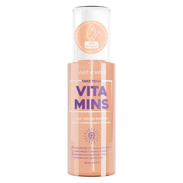 Wet n wild | Take Your Vitamins Super Nutrient Face Mist | Product front facing lid closed, with no background