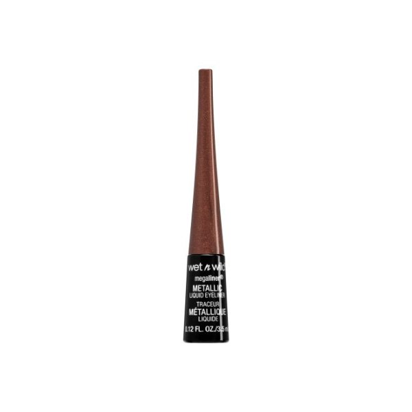 MegaLiner Metallic Liquid Eyeliner-Metallic Brown - Product front facing with cap off on a white background