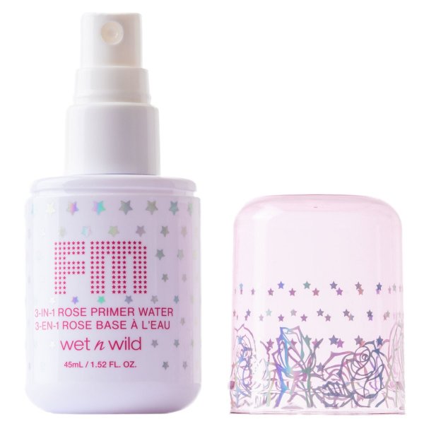 Wet n wild | Fantasy Makers 3-in-1 Rose Primer Water Spray - Pre-Party | Product front facing cap off, with no background