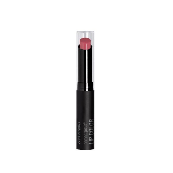 Wet n wild | Perfect Pout Lip Color- Ring Around The Rosy | Product front facing cap on, with no background