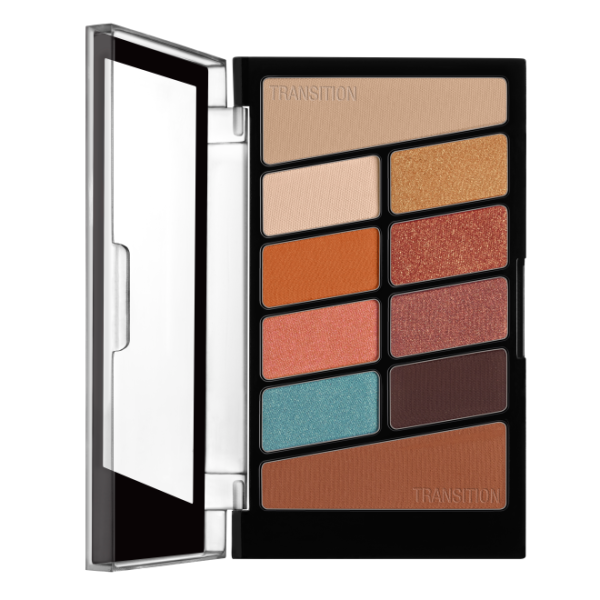 Wet n wild | COLOR ICON EYESHADOW 10 PAN PALETTE (NOT A BASIC PEACH) | Product front facing lid opened, with no background