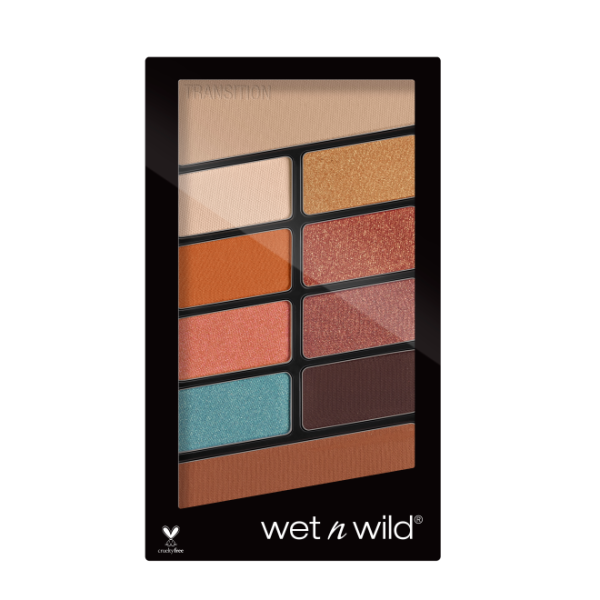 Color Icon Eyeshadow 10 Pan Palette-Not a Basic Peach - Product front facing with cap off on a white background