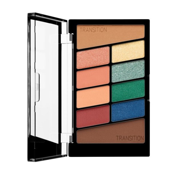 Wet n wild | COLOR ICON EYESHADOW 10 PAN PALETTE (STOP PLAYING SAFE) | Product front facing lid opened, with no background