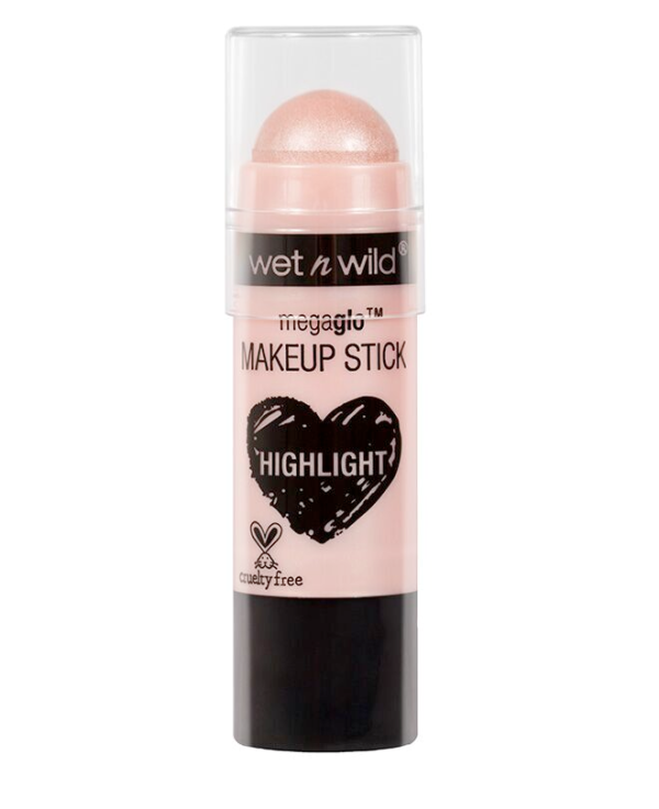 MegaGlo Makeup Stick - Highlight, When The Nude Strikes - Product front facing with cap off on a white background