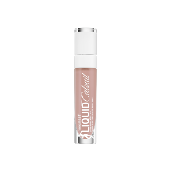 MegaLast Liquid Catsuit High-Shine Lipstick- Caught You Bare-Naked - Product front facing with cap off on a white background