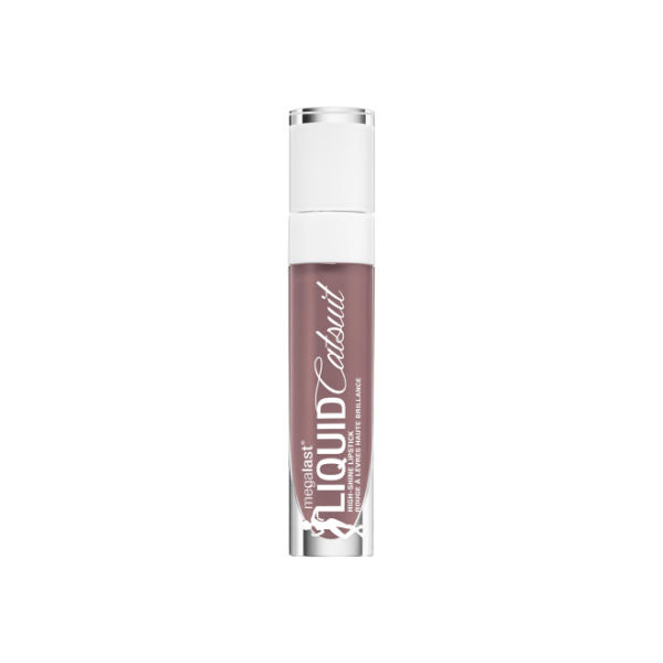 MegaLast Liquid Catsuit High-Shine Lipstick- Mauve Over Girl - Product front facing with cap off on a white background