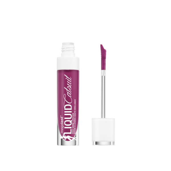 Wet n wild | MegaLast Liquid Catsuit High-Shine Lipstick- Berry Down Lo | Product front facing cap off, with no background