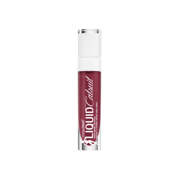 MegaLast Liquid Catsuit High-Shine Lipstick- Wine Is The Answer - Product front facing with cap off on a white background
