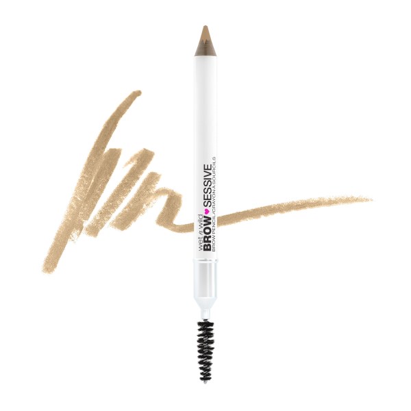Wet n wild | Brow-Sessive Brow Pencil- Taupe | Product front facing cap off, with product swatch