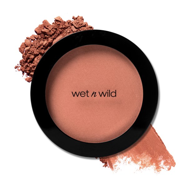 Wet n wild | Color Icon Blush | Product front facing lid closed, with product swatch, no background