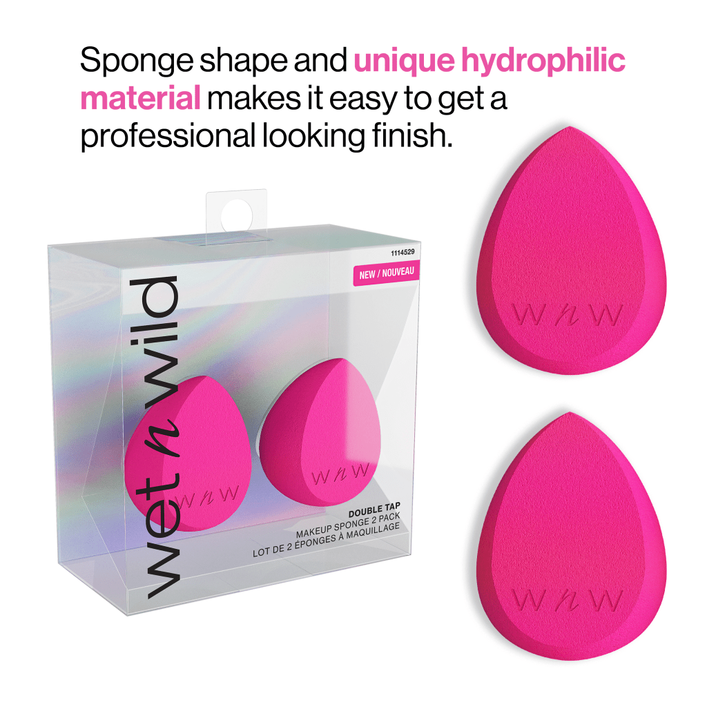 wet n wild | DOUBLE TAP MAKEUP SPONGE 2 PACK | product in displayed package 